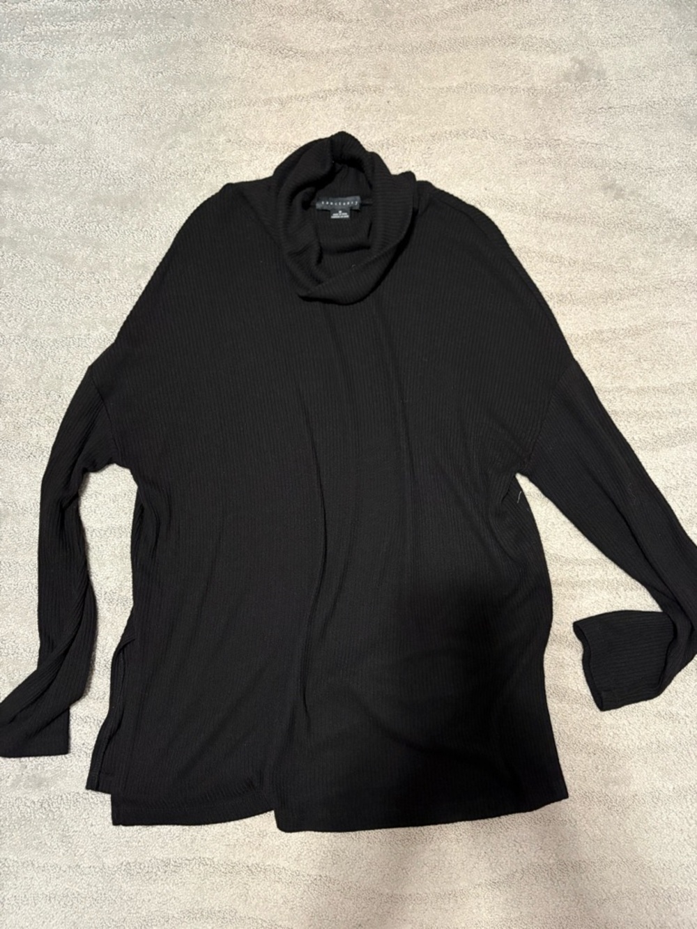 Sanctuary Black Ribbed Cowl Neck Sweater